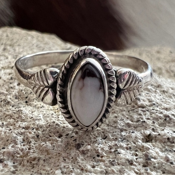 ❤️ Wild Horse Jasper Magnesite Navajo Style Southwestern 925 Silver Ring Sz 9 - Picture 6 of 14